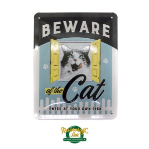 26208 Metal Plate 15x20 - Beware of The Cat 